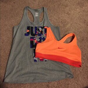 NIKE TEE AND SPORTS BRA COMBO